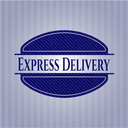 Express Delivery emblem with jean background