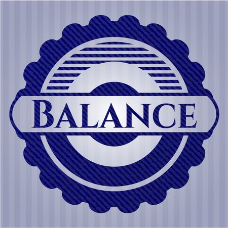 Balance jean or denim emblem or badge background