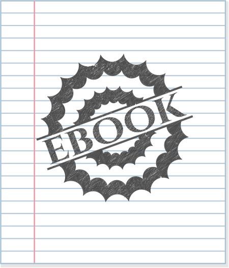 ebook emblem draw with pencil effect