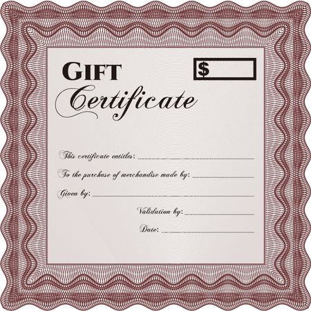 Vector Gift Certificate. Customizable, Easy to edit and change colors. Complex background. Excellent design. 
