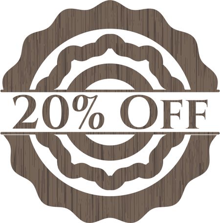 20% Off retro style wooden emblem