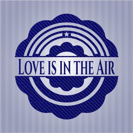 Love is in the Air emblem with jean background