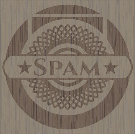 Spam retro wooden emblem