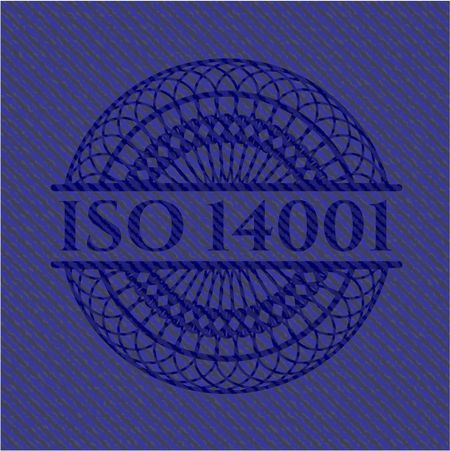ISO 14001 emblem with jean background