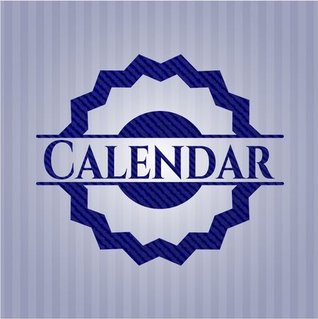 Calendar jean or denim emblem or badge background