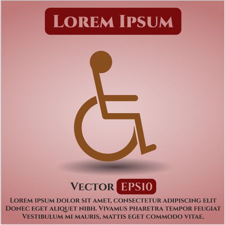 disabled wheelchair icon vector symbol flat eps jpg