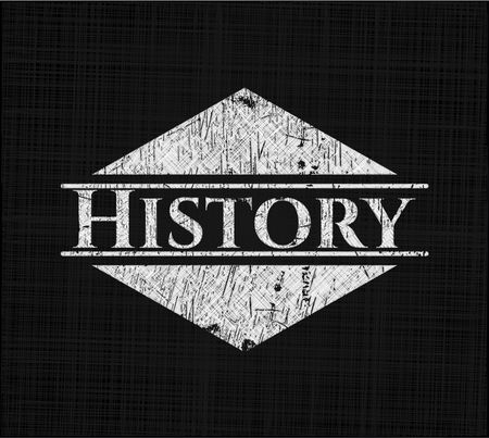 History chalk emblem, retro style, chalk or chalkboard texture