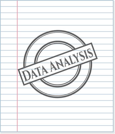 Data Analysis emblem draw with pencil effect