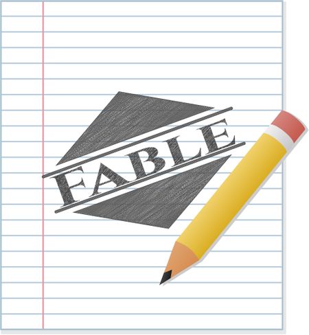 Fable emblem draw with pencil effect