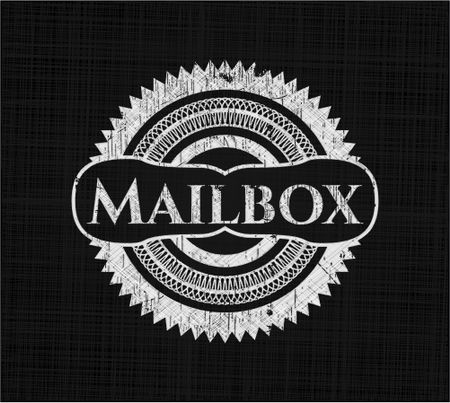 Mailbox chalk emblem, retro style, chalk or chalkboard texture