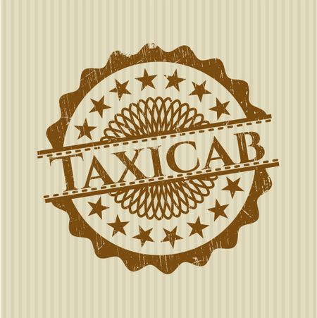 Taxicab rubber grunge stamp