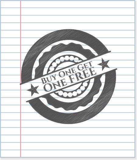 Buy one get One Free pencil strokes emblem