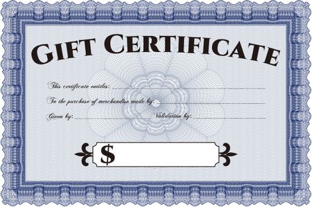 Retro Gift Certificate. With background. Good design. Customizable, Easy to edit and change colors. 