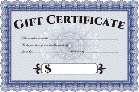 Retro Gift Certificate. With background. Good design. Customizable, Easy to edit and change colors.