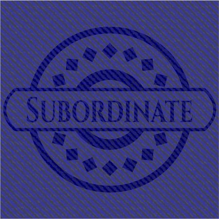 Subordinate emblem with jean texture
