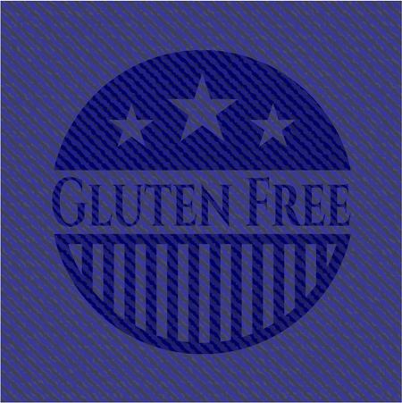 Gluten Free emblem with jean texture