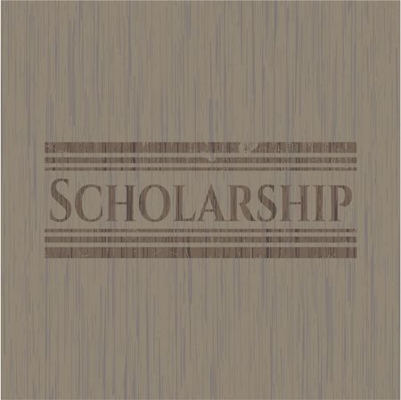 Scholarship vintage wooden emblem