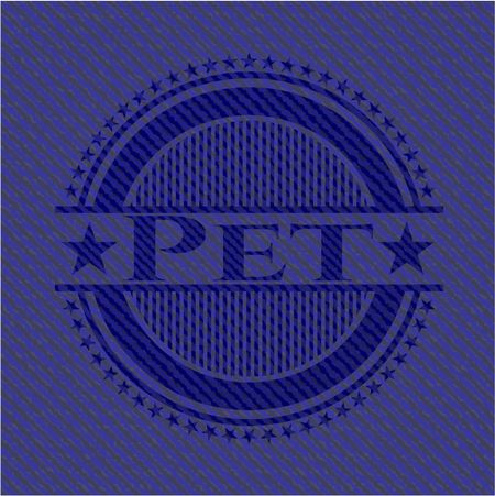 Pet badge with denim texture