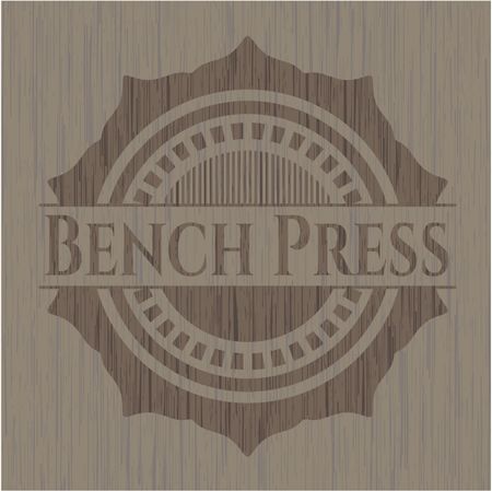 Bench Press realistic wooden emblem