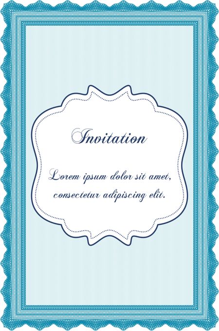 Retro invitation. Superior design. With quality background. Border, frame.