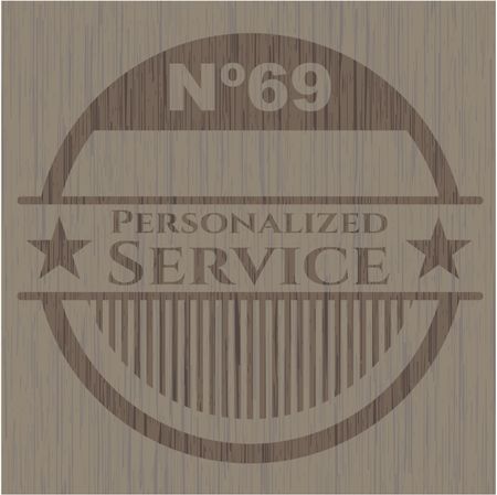 Personalized Service retro wooden emblem