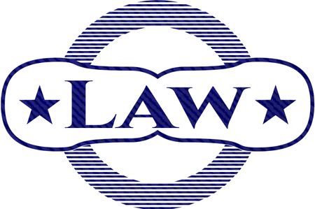 Law badge with jean texture