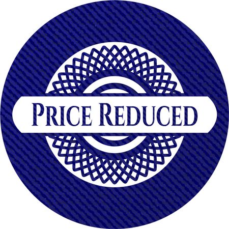 Price Reduced emblem with jean background