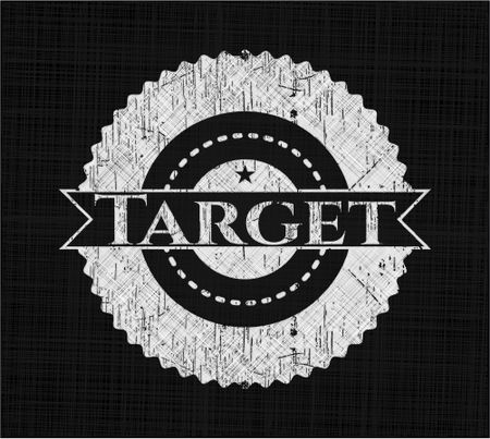 Target chalkboard emblem written on a blackboard
