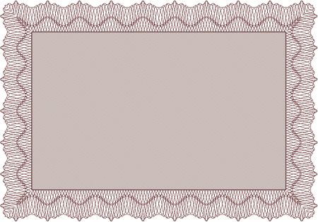 Diploma. Good design. With background. Border, frame. Red color.