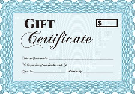 Retro Gift Certificate. Cordial design. With background. Detailed. 