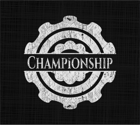 Championship chalk emblem, retro style, chalk or chalkboard texture