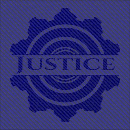 Justice emblem with jean texture