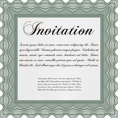 Invitation template. Detailed. With background. Cordial design. 