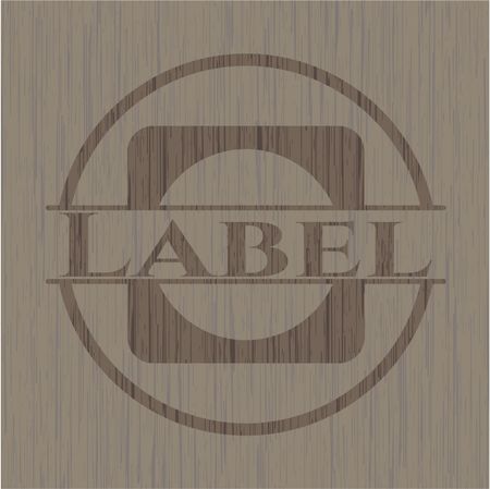 Label wooden emblem