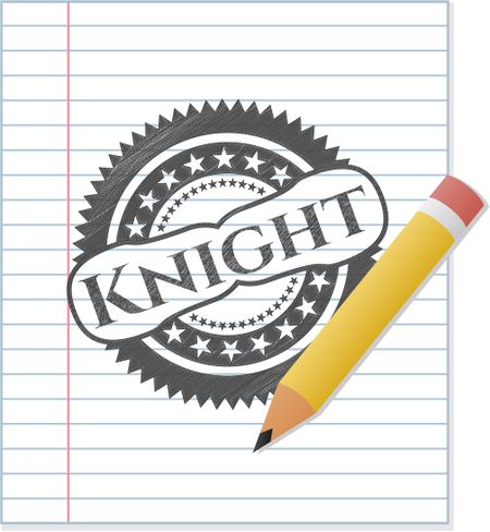 Knight draw with pencil effect