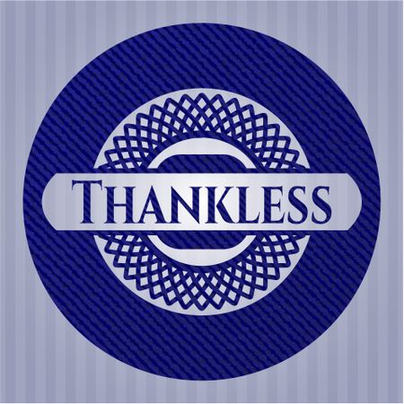 Thankless emblem with denim high quality background