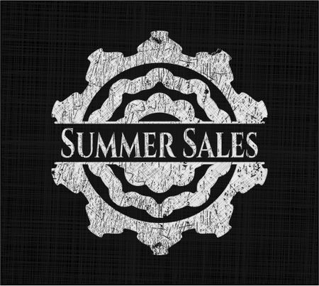 Summer Sales chalk emblem written on a blackboard