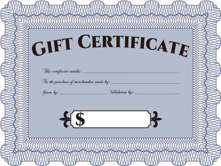 Vector Gift Certificate. Customizable, Easy to edit and change colors. Complex background. Lovely design. 
