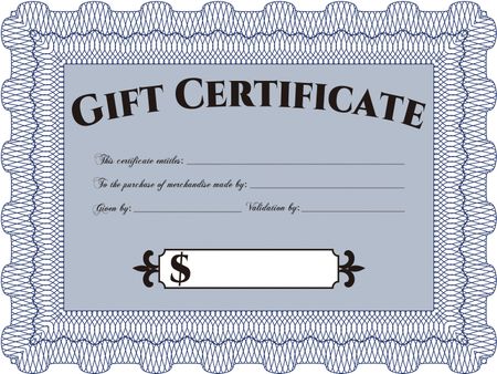 Vector Gift Certificate. Customizable, Easy to edit and change colors. Complex background. Lovely design.