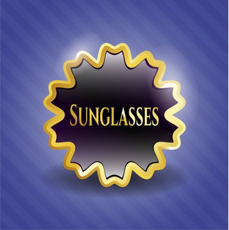 Sunglasses gold shiny emblem