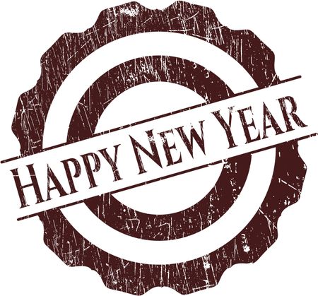 Happy New Year rubber stamp