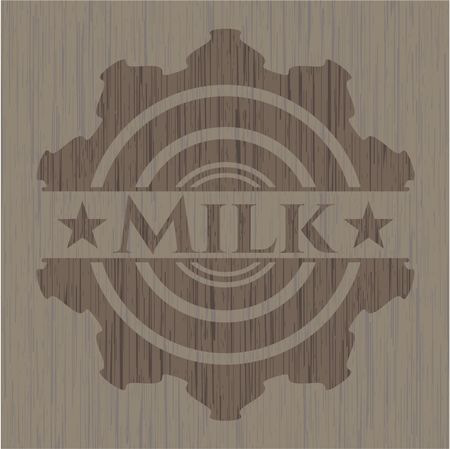 Milk retro wooden emblem