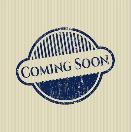 Coming Soon rubber stamp with grunge texture