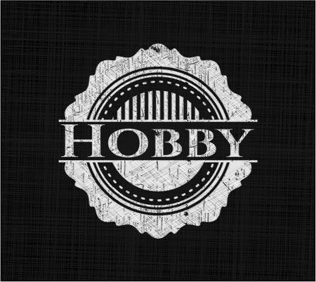 Hobby written with chalkboard texture