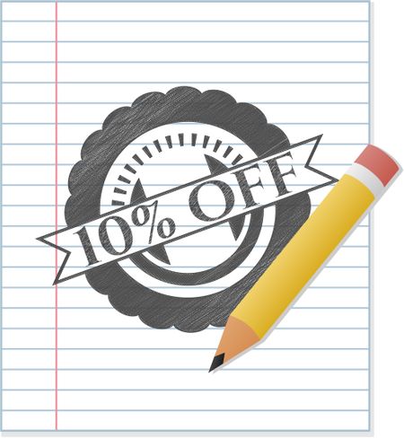 10% Off pencil effect
