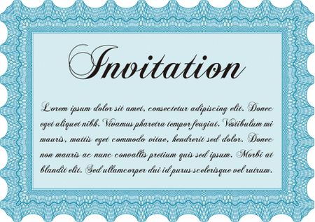 Invitation template. With background. Cordial design. Detailed. 