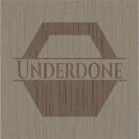 Underdone realistic wood emblem