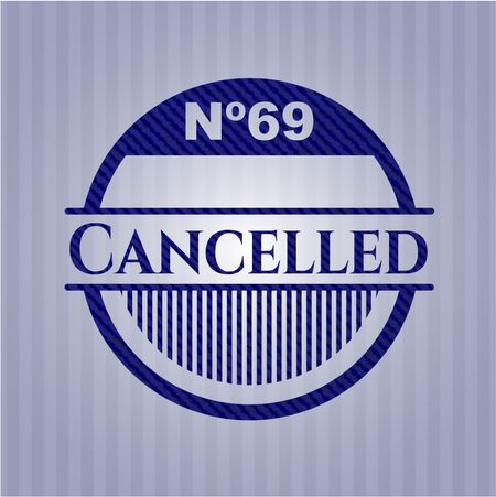 Cancelled emblem with jean texture