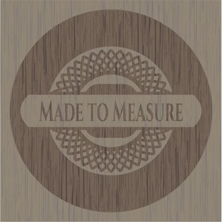 Made to Measure wood emblem. Retro