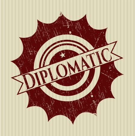 Diplomatic rubber grunge stamp